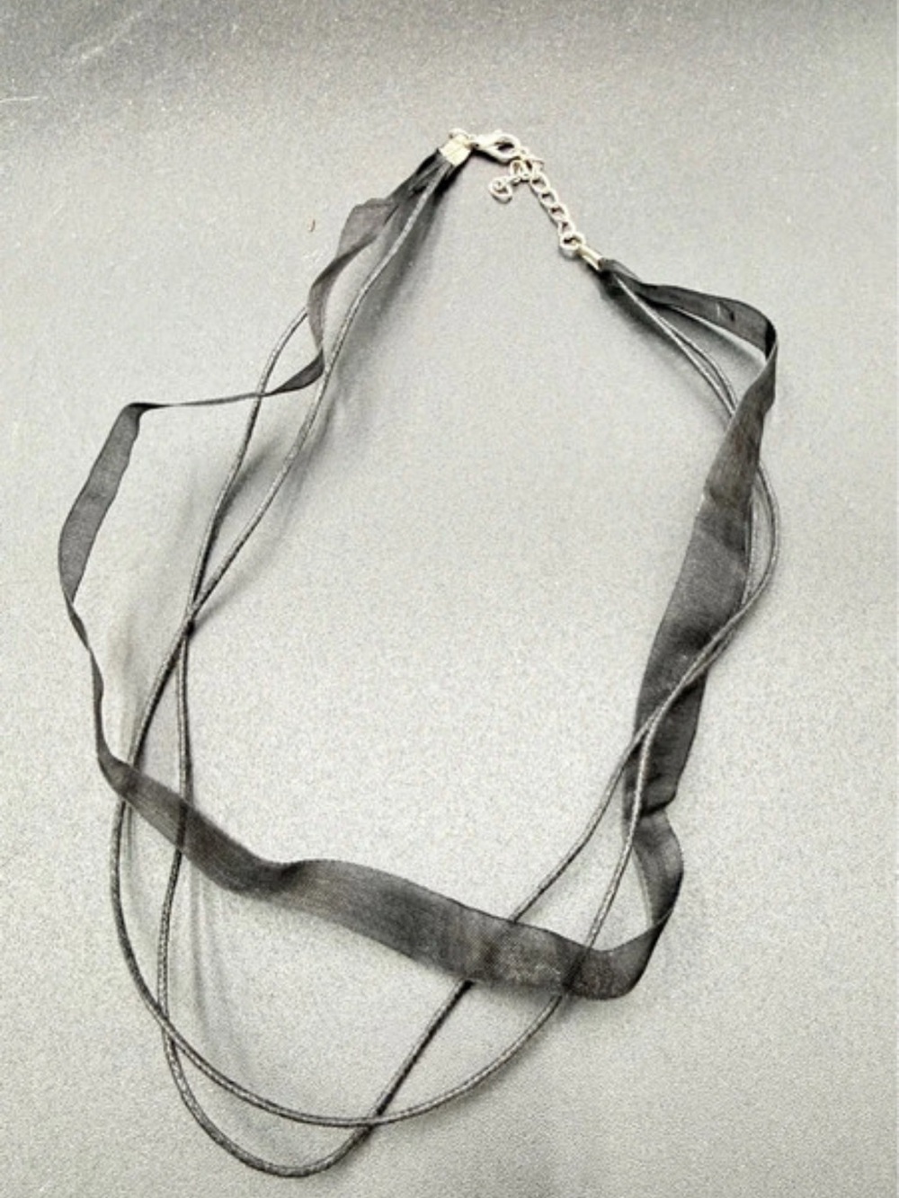 Elegant Black Multi-Strand Organza Necklace